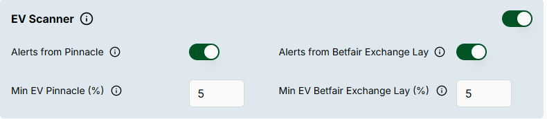 Value Bet Factory settings part 2