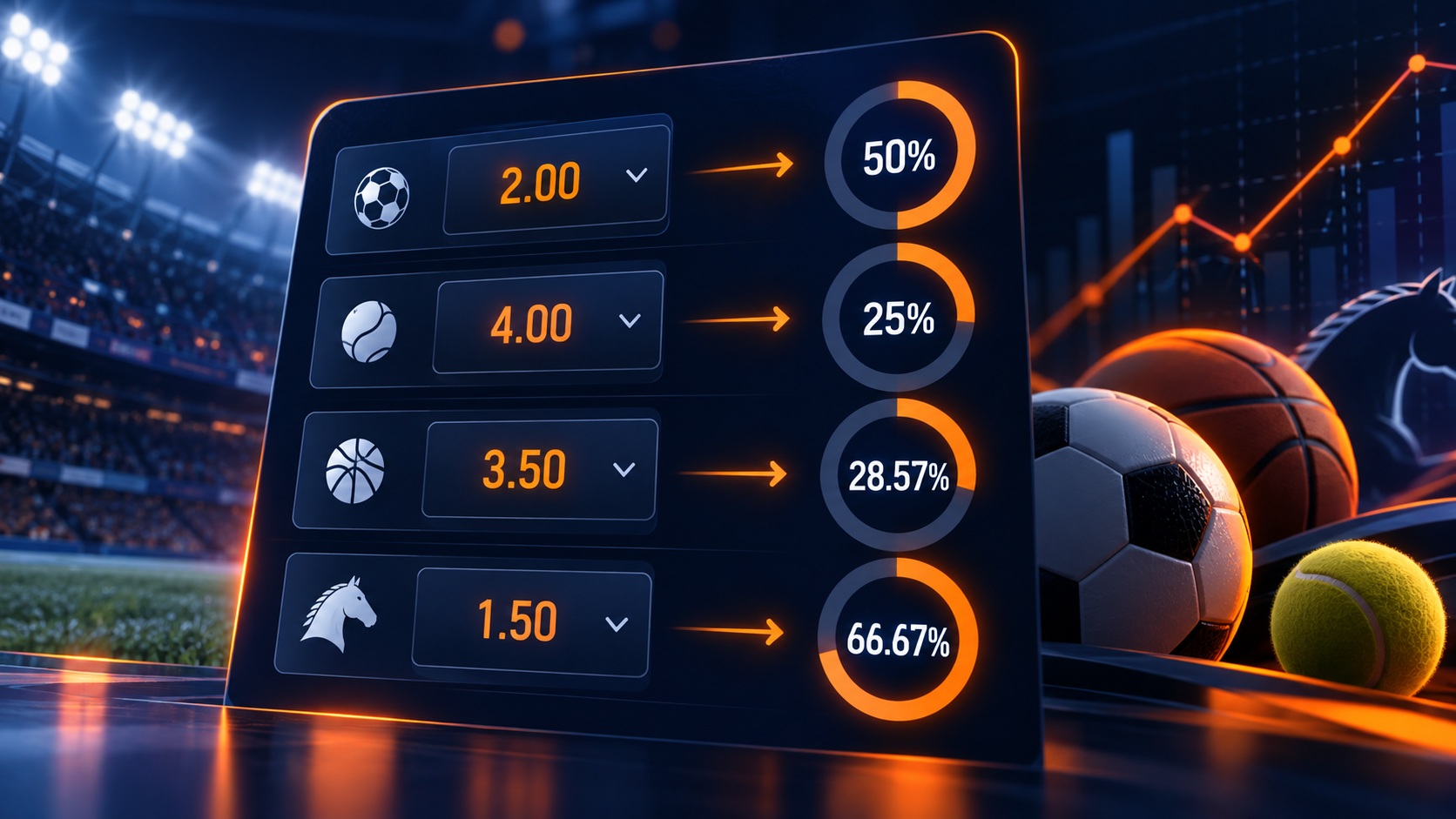 Implied probability in betting examples